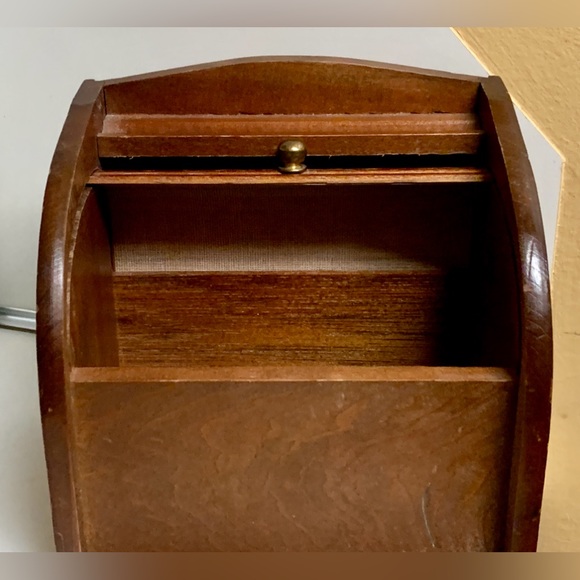 Antique Westgate Stationery Wooden Accordion Sliding Top Letter Mail Box - Picture 10 of 15